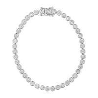 Silver cubic zirconia tennis-style bracelet