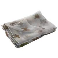 Silk Butterfly Scarf, White, Chiffon