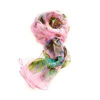 Silk Butterfly Scarf, Pink, Chiffon