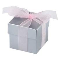 Silver Square Favour Boxes With Lids