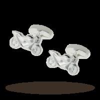 Silver Plated Motorbike Cufflinks