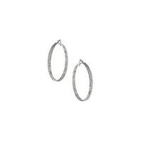 silver textured hoop earrings