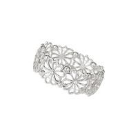 silver floral cut out bracelet