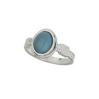 Silver & Teal Stone Cocktail Ring