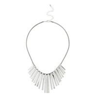 Silver Glittery Drop Down Statement Necklace