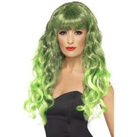 siren wig green and black