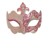 Silver/Pink Farallina Masquerade Mask