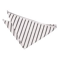 Single Stripe White & Black Handkerchief / Pocket Square