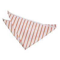 single stripe white orange handkerchief pocket square