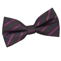 Single Stripe Black & Purple Pre-Tied Bow Tie