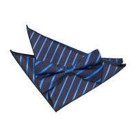 single stripe navy mid blue bow tie 2 pc set