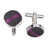 Single Stripe Black & Purple Cufflinks