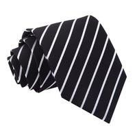 Single Stripe Black & White Tie