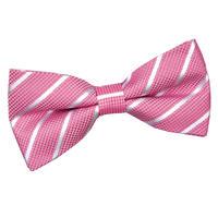 Single Stripe Hot Pink & White Pre-Tied Bow Tie