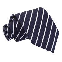 Single Stripe Navy & White Tie
