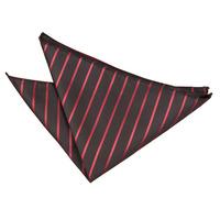 Single Stripe Black & Red Handkerchief / Pocket Square