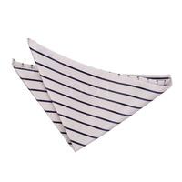 Single Stripe Silver & Navy Handkerchief / Pocket Square