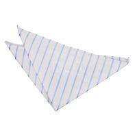 Single Stripe White & Baby Blue Handkerchief / Pocket Square