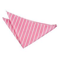Single Stripe Hot Pink & White Handkerchief / Pocket Square