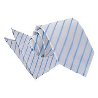 Single Stripe White & Baby Blue Tie 2 pc. Set