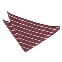 Single Stripe Burgundy & Silver Handkerchief / Pocket Square