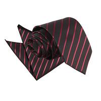 single stripe black burgundy tie 2 pc set