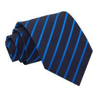 single stripe navy mid blue tie