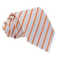 Single Stripe White & Orange Tie