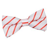 Single Stripe White & Red Pre-Tied Bow Tie