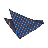 single stripe navy mid blue handkerchief pocket square