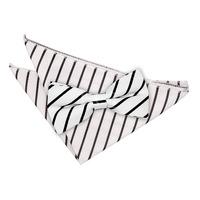 single stripe white black bow tie 2 pc set