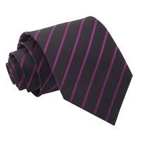 Single Stripe Black & Purple Tie
