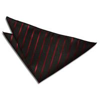single stripe black burgundy handkerchief pocket square
