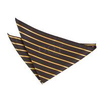 Single Stripe Black & Gold Handkerchief / Pocket Square