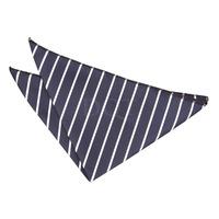 single stripe navy white handkerchief pocket square