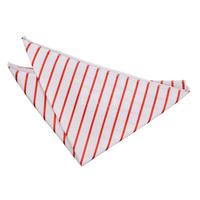 Single Stripe White & Red Handkerchief / Pocket Square