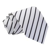 Single Stripe White & Black Tie