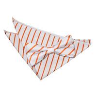 single stripe white orange bow tie 2 pc set