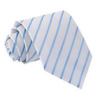 Single Stripe White & Baby Blue Tie