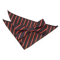 single stripe black red bow tie 2 pc set