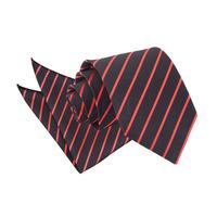 Single Stripe Black & Red Tie 2 pc. Set