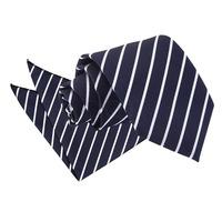 Single Stripe Navy & White Tie 2 pc. Set