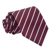 Single Stripe Burgundy & Silver Tie