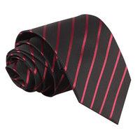 Single Stripe Black & Burgundy Tie