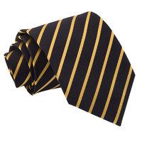 single stripe black gold tie