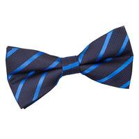 Single Stripe Navy & Mid Blue Pre-Tied Bow Tie