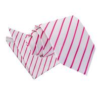 Single Stripe White & Hot Pink Tie 2 pc. Set