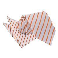 Single Stripe White & Orange Tie 2 pc. Set