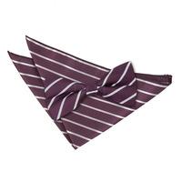 single stripe purple silver bow tie 2 pc set