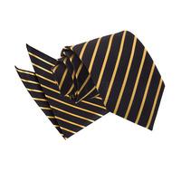Single Stripe Black & Gold Tie 2 pc. Set